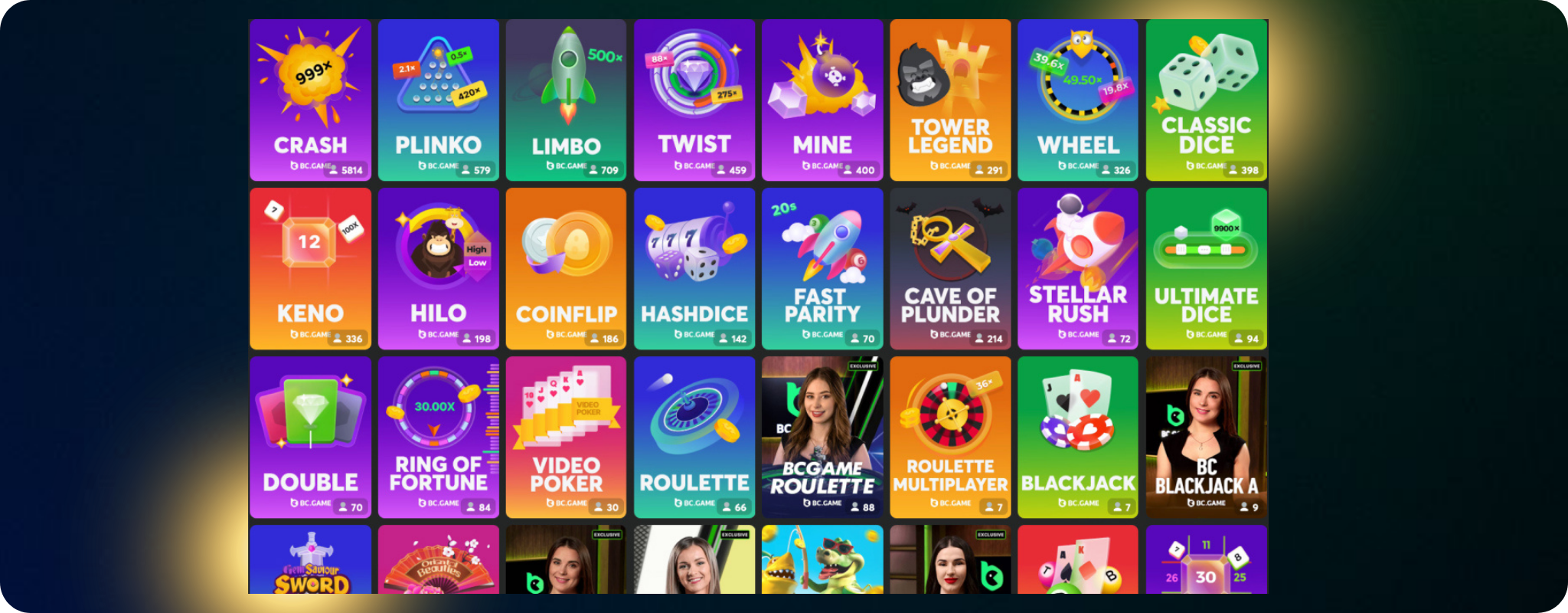 Games Available in the BC.Game Online App